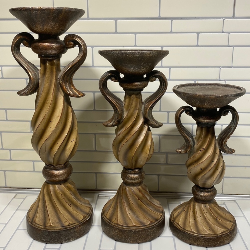 Mediterranean Style Resin Candlesticks
